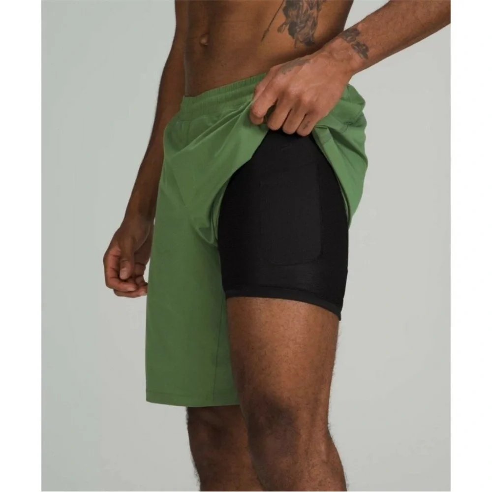 Lululemon Pace Breaker Lined Cedar Green shorts. - Picture 5 of 6